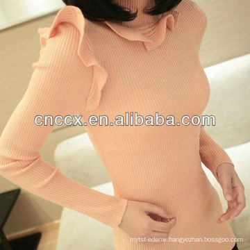 12STC0634 flouncing mock turtleneck designer women's sweaters